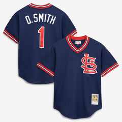 Ozzie Smith St. Louis Cardinals Authentic Batting Practice Jersey - Navy | Mitchell & Ness