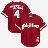 Lenny Dykstra Philadelphia Phillies Authentic Batting Practice Jersey - Scarlet | Mitchell & Ness