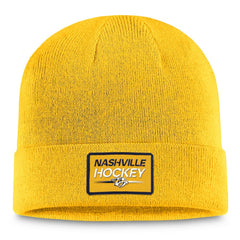 Nashville Predators Fanatics Authentic Pro Cuffed Knit Hat – Gold