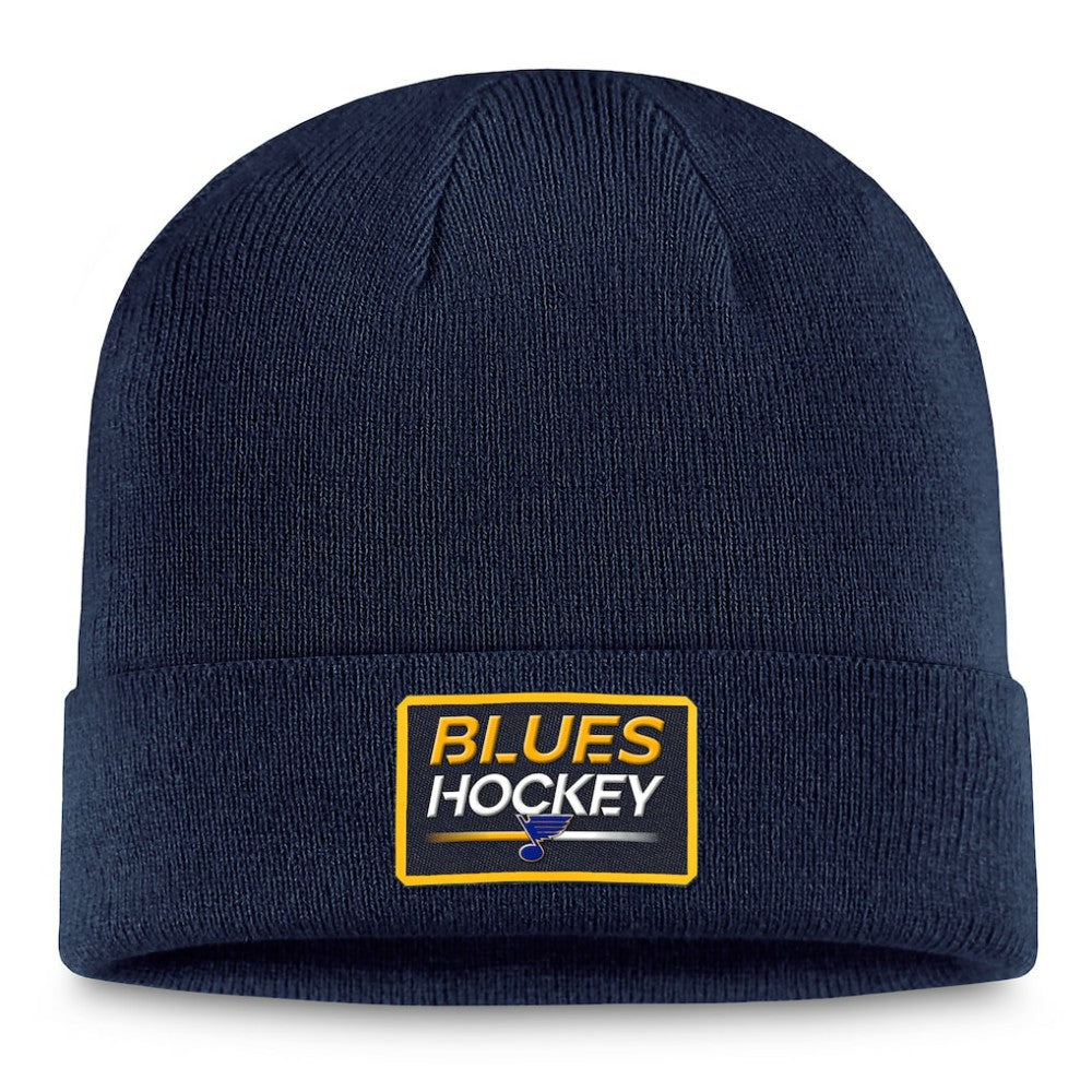 St. Louis Blues Fanatics Authentic Pro Cuffed Knit Hat – Navy