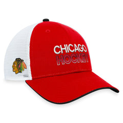 Chicago Blackhawks Fanatics Authentic Pro Rink Trucker Adjustable Hat Red