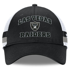 Las Vegas Raiders Fundamentals Side Stripe Trucker Adjustable Hat - Black/White for sale