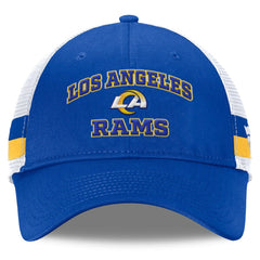 Los Angeles Rams Fundamentals Side Stripe Trucker Adjustable Hat - Royal/White sale