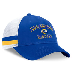 Los Angeles Rams Fundamentals Side Stripe Trucker Adjustable Hat - Royal/White sale