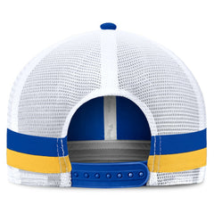 Los Angeles Rams Fundamentals Side Stripe Trucker Adjustable Hat - Royal/White sale