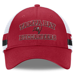 Tampa Bay Buccaneers Fundamentals Side Stripe Trucker Adjustable Hat - Red/White discount