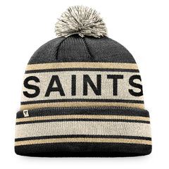 New Orleans Saints Heritage Cuffed Knit Hat with Pom - Black cheap