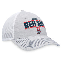 Boston Red Sox Logo Trucker Adjustable Hat - Heather Gray/White