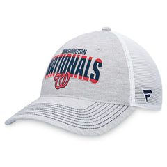 Washington Nationals Logo Trucker Adjustable Hat - Heather Gray/White