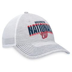Washington Nationals Logo Trucker Adjustable Hat - Heather Gray/White