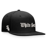 Chicago White Sox Gothic Script Fitted Hat - Black