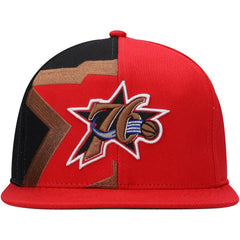 Philadelphia 76ers Hardwood Classics Retroline Snapback Hat - Red | Mitchell & Ness cheap