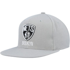 Brooklyn Nets Side Core 2.0 Snapback Hat - Gray | Mitchell & Ness cheap