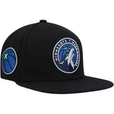 Minnesota Timberwolves Side Core 2.0 Snapback Hat - Black | Mitchell & Ness cheap
