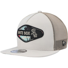 Chicago White Sox Retro Beachin' Patch A-Frame Trucker 9FIFTY Snapback Hat - Natural | New Era