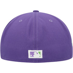 Atlanta Braves Lime Side Patch 59FIFTY Fitted Hat - Purple | New Era