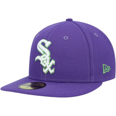 Chicago White Sox Lime Side Patch 59FIFTY Fitted Hat - Purple | New Era