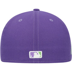 Miami Marlins Lime Side Patch 59FIFTY Fitted Hat - Purple | New Era