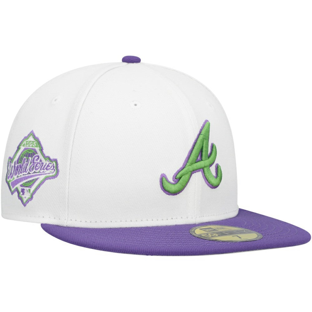 Atlanta Braves Side Patch 59FIFTY Fitted Hat - White | New Era