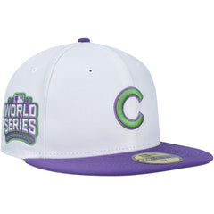 Chicago Cubs Side Patch 59FIFTY Fitted Hat - White | New Era