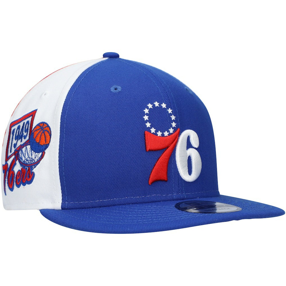 Philadelphia 76ers Pop Panels 9FIFTY Snapback Hat - Royal | New Era discount
