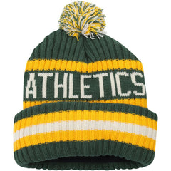 Athletics Bering Cuffed Knit Hat with Pom - Green | 47 brand