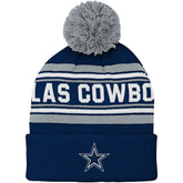Dallas Cowboys Preschool Jacquard Cuffed Knit Hat with Pom - Navy sale