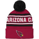 Arizona Cardinals Youth Jacquard Cuffed Knit Hat with Pom - Cardinal cheap
