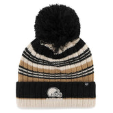 Cleveland Browns '47 Women's Barista Cuffed Knit Hat with Pom - Natural sale