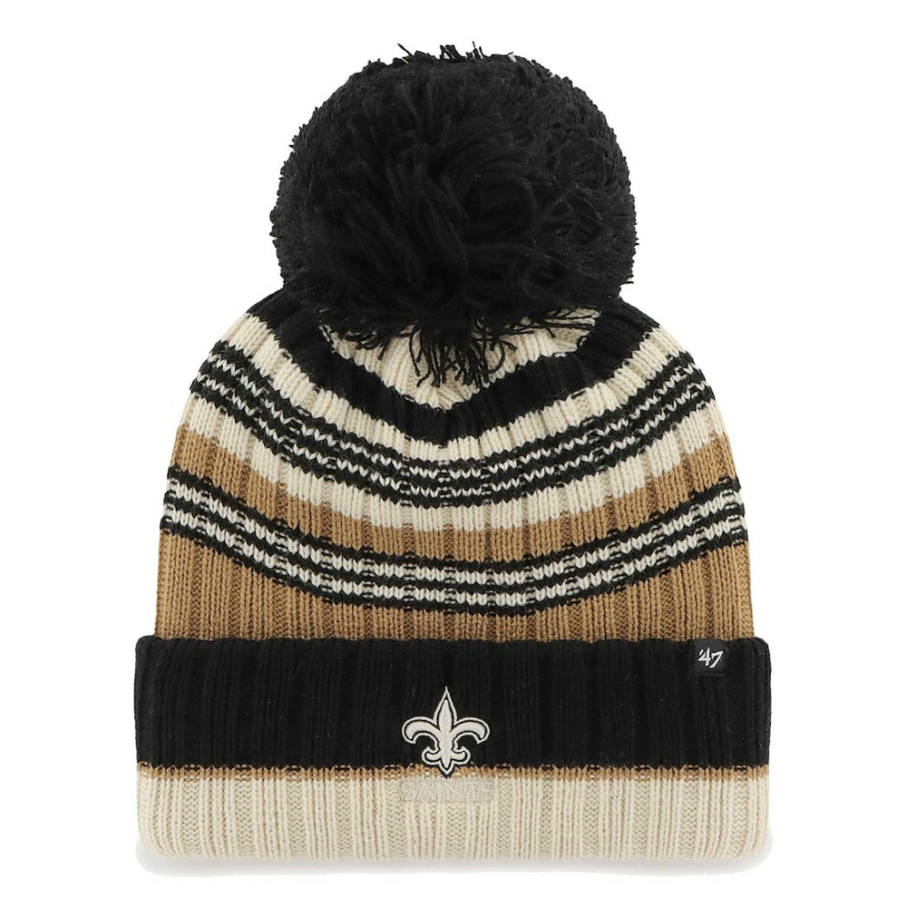New Orleans Saints '47 Women's Barista Cuffed Knit Hat with Pom - Natural for sale