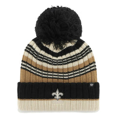 New Orleans Saints '47 Women's Barista Cuffed Knit Hat with Pom - Natural for sale
