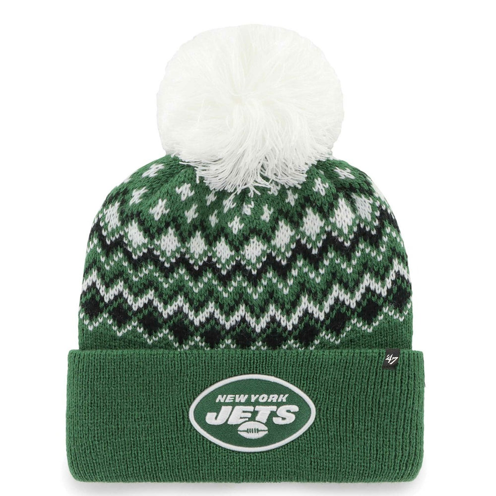 New York Jets '47 Women's Elsa Cuffed Knit Hat with Pom - Green discount
