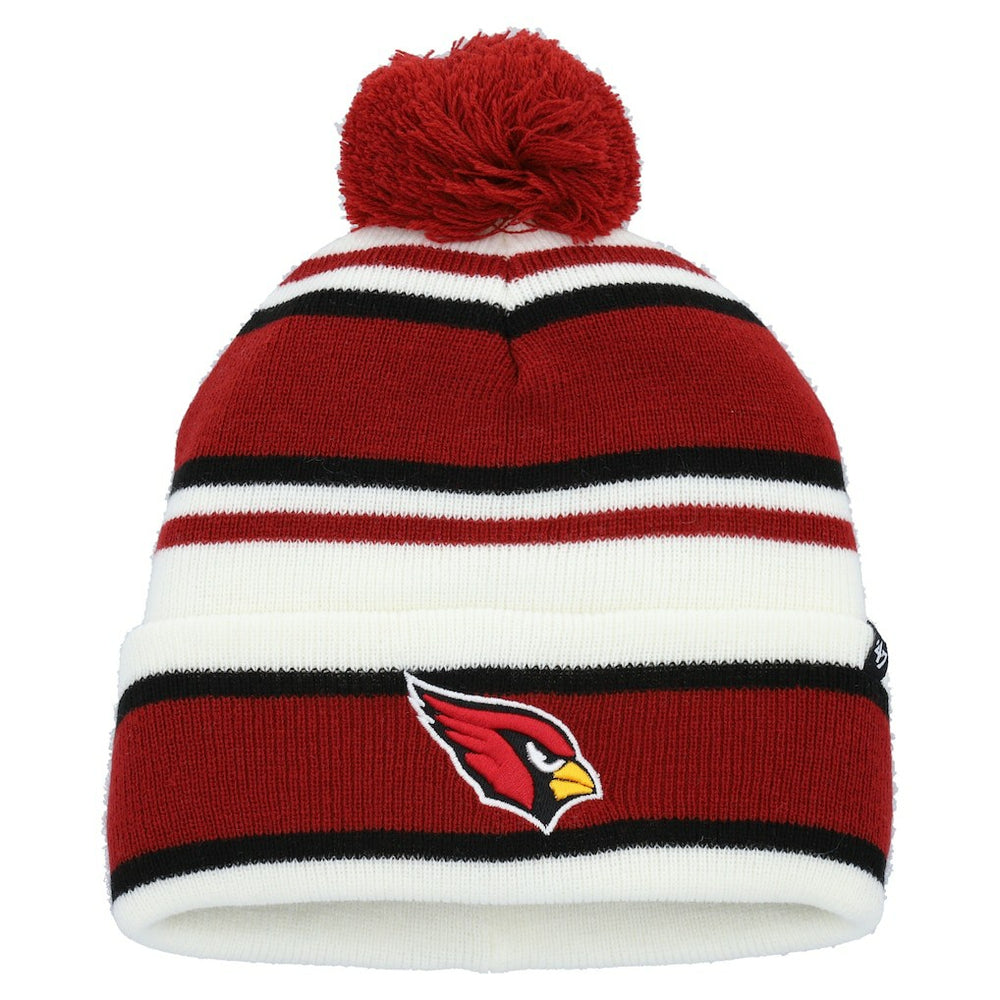 Arizona Cardinals '47 Youth Stripling Cuffed Knit Hat with Pom - White discount