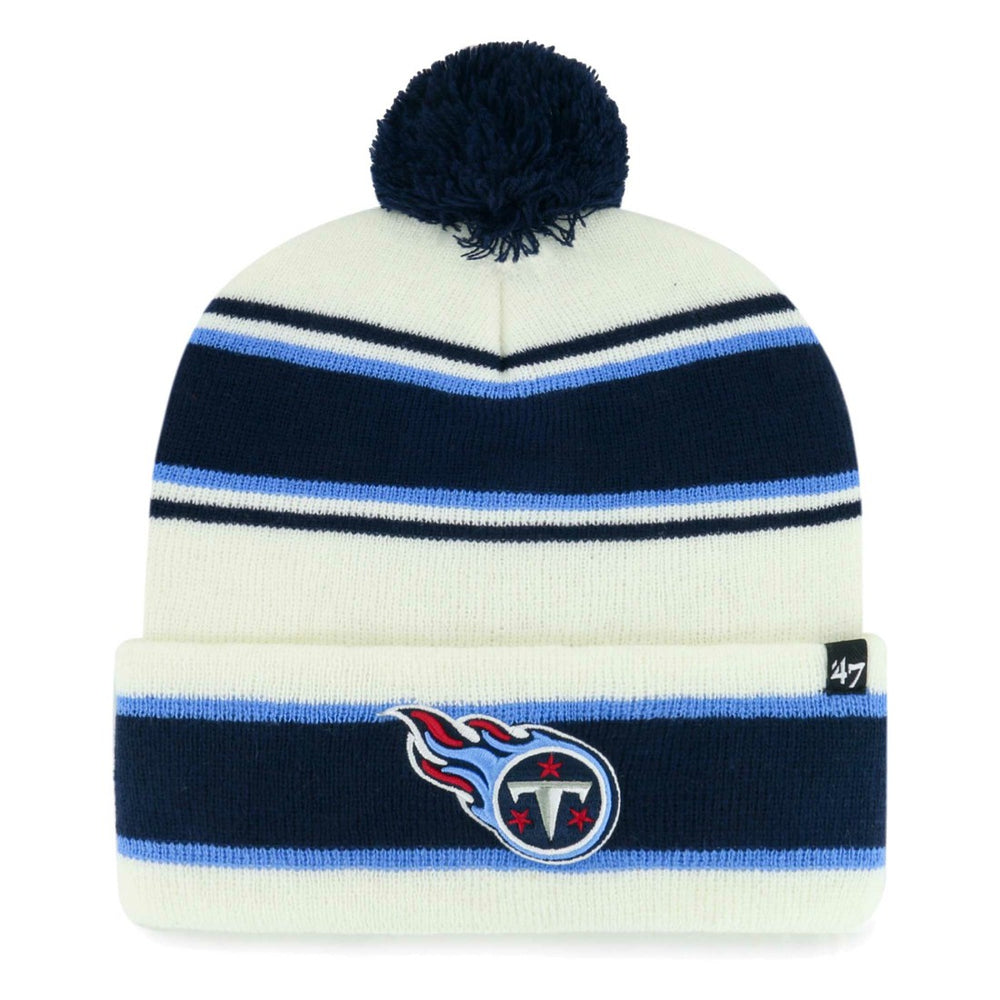 Tennessee Titans '47 Youth Stripling Cuffed Knit Hat with Pom - White cheap