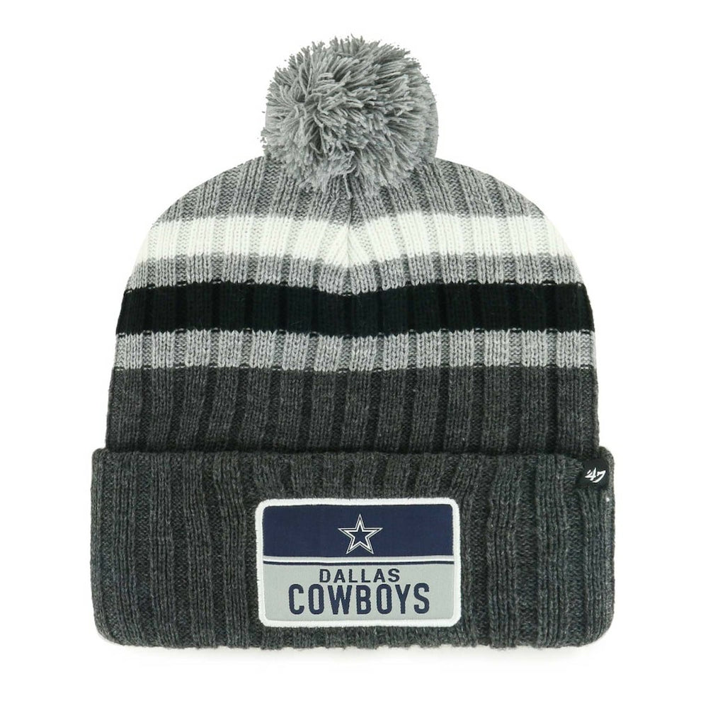 Dallas Cowboys '47 Stack Cuffed Knit Hat with Pom - Gray for sale
