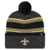 New Orleans Saints '47 Fadeout Cuffed Knit Hat with Pom - Black on sale