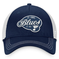 St. Louis Blues Fanatics Women's Fundamental Trucker Adjustable Hat Navy/White