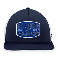 St. Louis Blues Fanatics Foam Front Patch Trucker Snapback Hat Navy/White