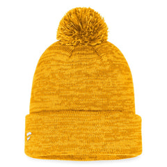 Nashville Predators Fanatics Fundamental Cuffed Knit Hat with Pom Gold