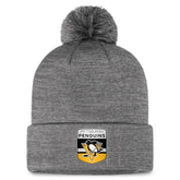 Pittsburgh Penguins Fanatics Authentic Pro Home Ice Cuffed Knit Hat with Pom Gray