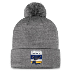St. Louis Blues Fanatics Authentic Pro Home Ice Cuffed Knit Hat with Pom Gray