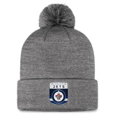 Winnipeg Jets Fanatics Authentic Pro Home Ice Cuffed Knit Hat with Pom Gray
