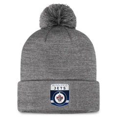 Winnipeg Jets Fanatics Authentic Pro Home Ice Cuffed Knit Hat with Pom Gray