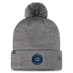 Winnipeg Jets Fanatics Authentic Pro Home Ice Cuffed Knit Hat with Pom Gray