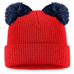 Washington Nationals Women's Double Pom Cuffed Knit Hat - Red/Navy