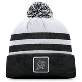 Miami Marlins Cuffed Knit Hat with Pom - Gray