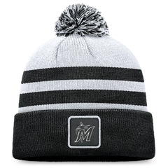 Miami Marlins Cuffed Knit Hat with Pom - Gray