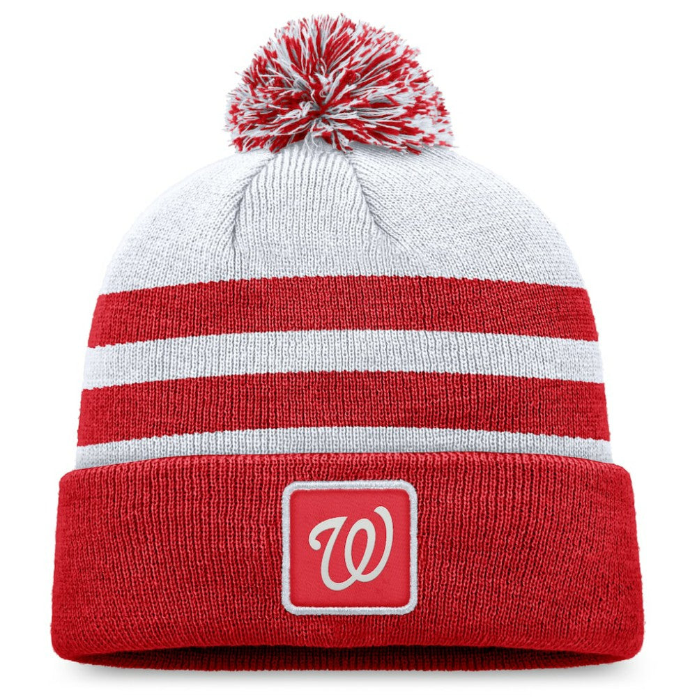 Washington Nationals Cuffed Knit Hat with Pom - Gray