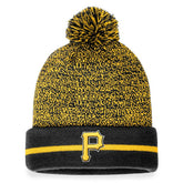 Pittsburgh Pirates Space-Dye Cuffed Knit Hat with Pom - Black/Gold