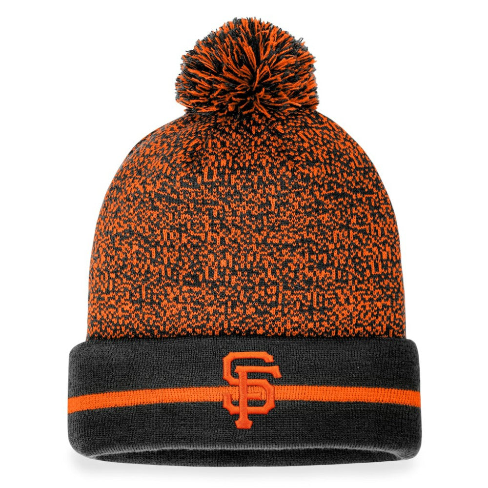 San Francisco Giants Space-Dye Cuffed Knit Hat with Pom - Black/Orange